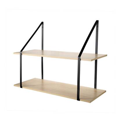 Calicosy - Diepe Wandplank met 2 niveaus - B80 x D30 cm Bruin