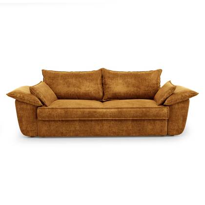 3-zits mosterd fluwelen bank 230cm Geel