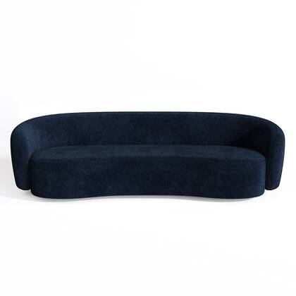 3-zitsbank in zachte middernachte geweven stof 210cm Blauw