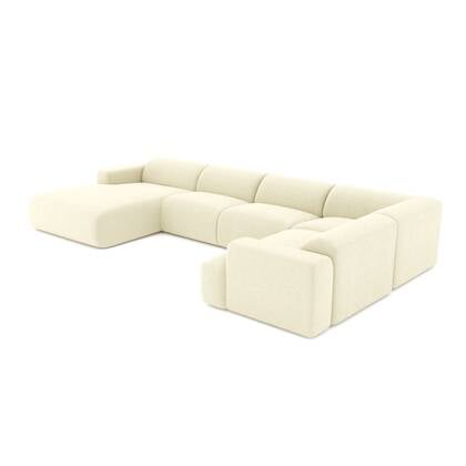 Panorama bank links ribfluweel 354cm Crème