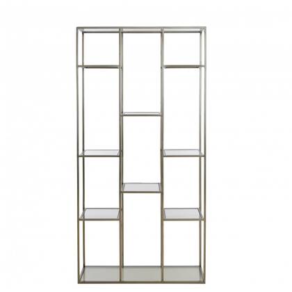 Light & Living Piuar stellingkas 100x36x200 cm - glas helder|nikkel Zilver