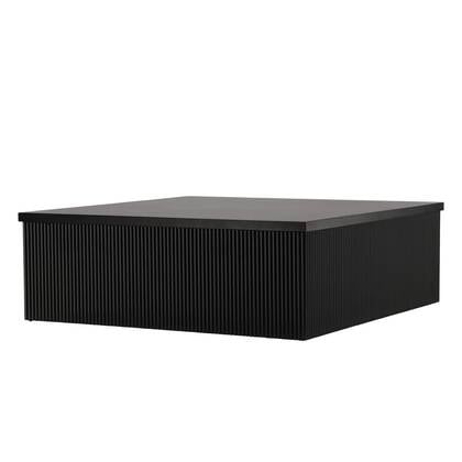 Svea - Vita vierkante salontafel - 90 x 90 cm - Zwart