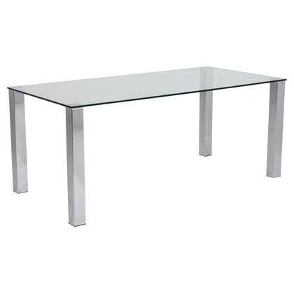 Giga Living - Eettafel Glas|Zilver - 180x90x75cm - Koos Transparant