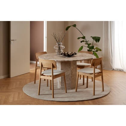 Hjem Interiors Aya Ronde Eettafel Latte Marmer Bruin
