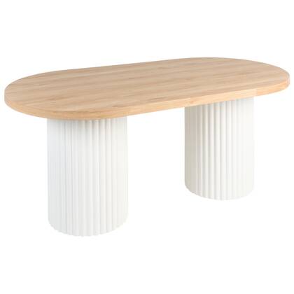 Beliani - SHERIDAN - Eettafel - Bruin|Wit - 180 x 90 cm - MDF