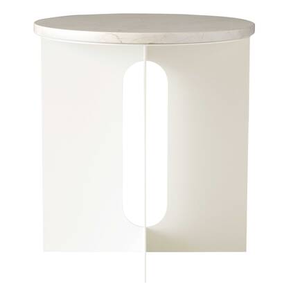 Audo Copenhagen Androgyne bijzettafel Ø40 ivoor, Crystal Rose marmer Wit