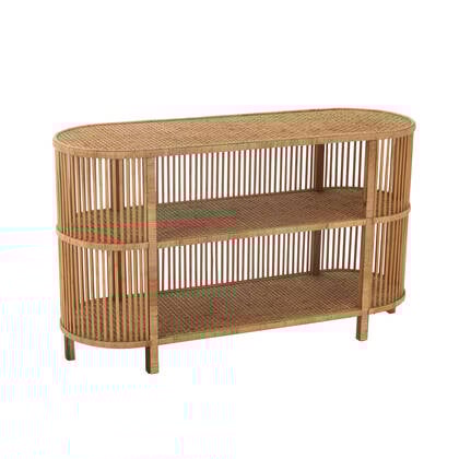 J-Line tafel Exo - bamboe|rotan - naturel Beige