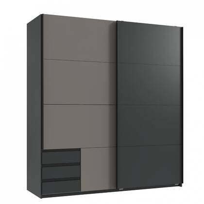 Kledingkast Elsen - Antraciet - MDF - 179x198x64cm (BxHxD)