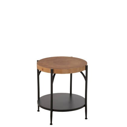 J-Line bijzettafel Bio - hout|ijzer - zwart|naturel Beige