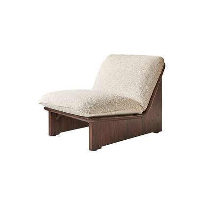 Tikamoon - Folk - Fauteuil in massief mindihout en ecru stof