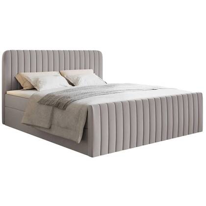 NADUVI Collection Boxspring Adrien chenille met opbergvak 200x200 Grijs