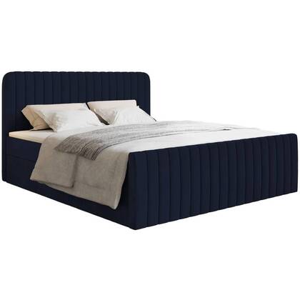 NADUVI Collection Boxspring Adrien velvet met opbergvak 160x200 Blauw