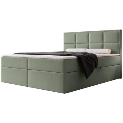 NADUVI Collection Boxspring Antonia velvet met opbergvak 180x200 Groen