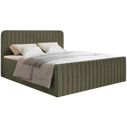 NADUVI Collection Boxspring Adrien velvet met opbergvak 160x200 Groen