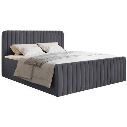 NADUVI Collection Boxspring Adrien chenille met opbergvak 200x200 Grijs