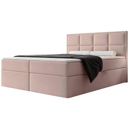 NADUVI Collection Boxspring Antonia velvet met opbergvak 160x200 Roze
