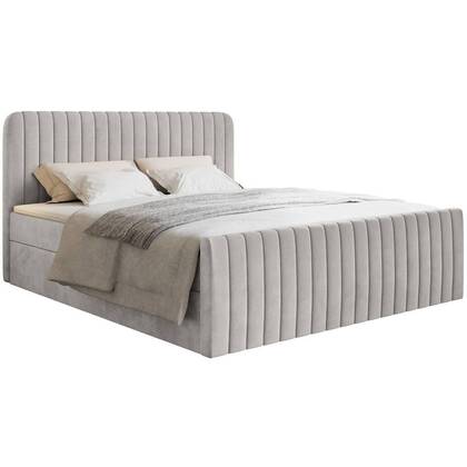 NADUVI Collection Boxspring Adrien velvet met opbergvak 200x200 Grijs