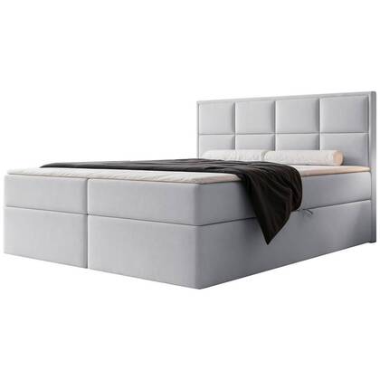 NADUVI Collection Boxspring Antonia velvet met opbergvak 140x200 Grijs