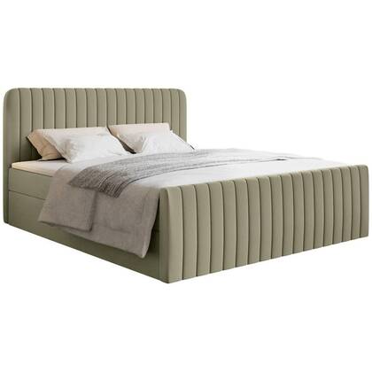 NADUVI Collection Boxspring Adrien chenille met opbergvak 200x200 Groen