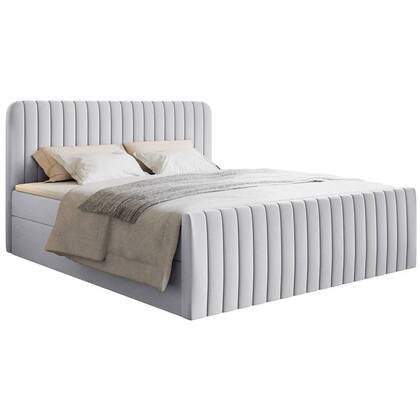 NADUVI Collection Boxspring Adrien chenille met opbergvak 160x200 Grijs