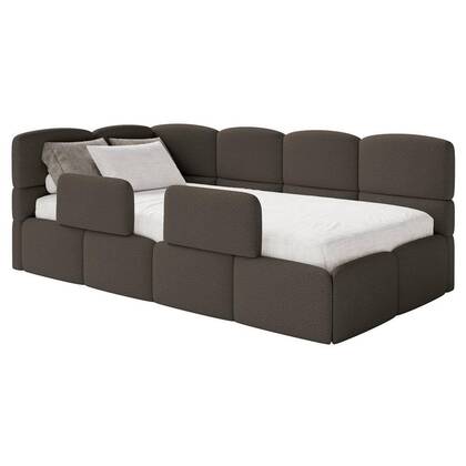NADUVI Collection Jeugdbed Chloe links bouclé 90x200 met opbergvak en