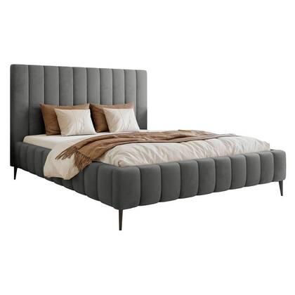 NADUVI Collection Bedframe Flores velvet 180x200 met opbergvak Grijs