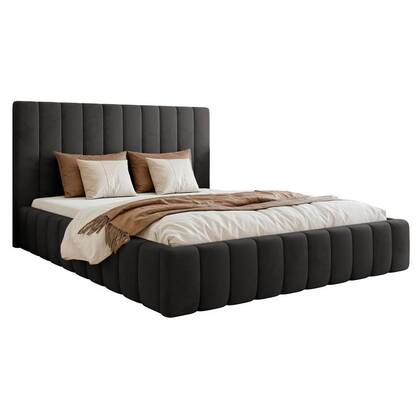 NADUVI Collection Bedframe Flores velvet 180x200 met opbergvak Grijs