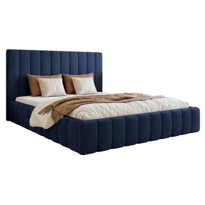 NADUVI Collection Bedframe Flores velvet 160x200 met opbergvak Blauw