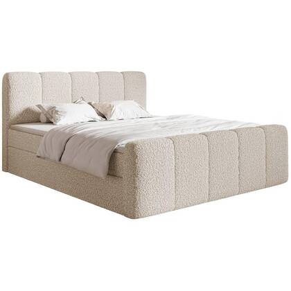 NADUVI Collection Boxspring Chloe 180x200 bouclé met opbergvak Beige
