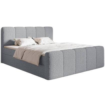 NADUVI Collection Boxspring Chloe 160x200 bouclé met opbergvak Grijs