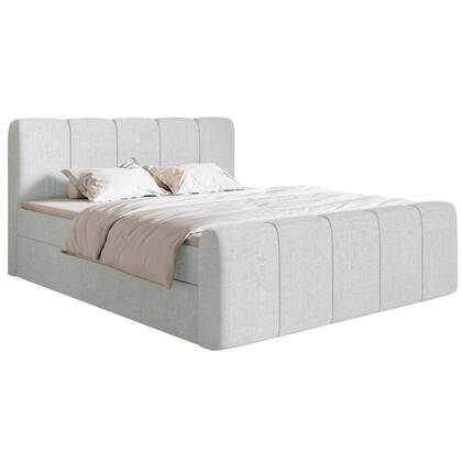NADUVI Collection Boxspring Chloe 140x200 chenille met opbergvak Grijs