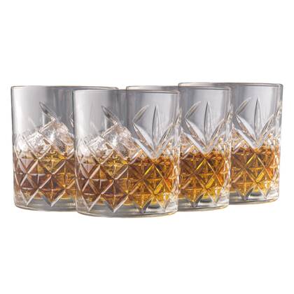 OTIX Whiskey Glazen Set van 4 Kristal Stijlvol 230 ml Dik glas Stev... Transparant