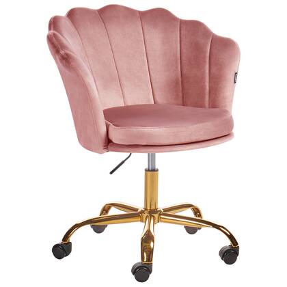 Beliani - MONTICELLO - Bureaustoel - Roze - Fluweel