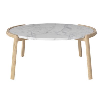 Bolia Mix Salontafel Large - Wit / Marmer - Witgepigmenteerd Geolied Eiken Wit, Grijs