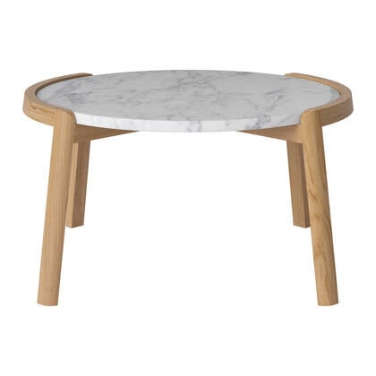 Bolia Mix Salontafel Medium - Wit / Marmer - Geolied Eiken Wit, Grijs