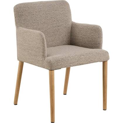 Giga Living - Eetkamerstoel - Beige - Stof - Zithoogte 48cm - Zumen - Set van 2