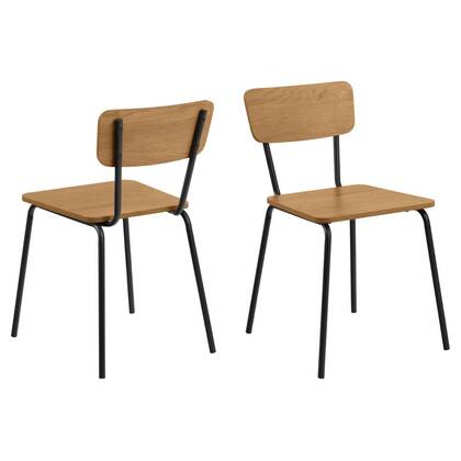 Hjem Interiors Ymir Eetkamerstoel Wildeiken set van 4 Bruin