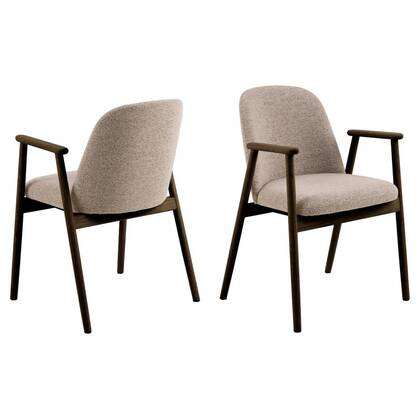 Giga Living - Eetkamerstoel - Beige - Stof - Zithoogte 49cm - Leonie - Set van 2