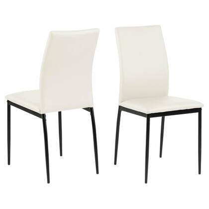 Giga Living - Eetkamerstoel - Wit - Pu Leer - Zithoogte 48,5cm - Grondal - Set van 4