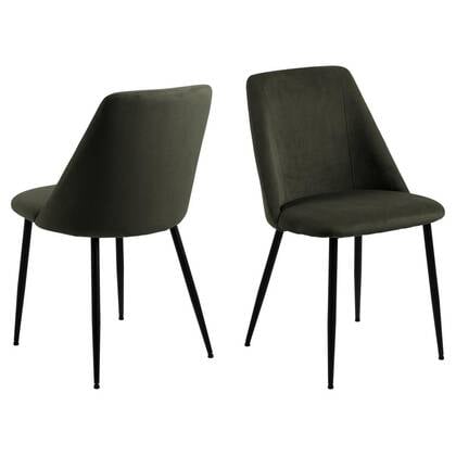 Giga Living - Eetkamerstoel - Groen - Stof - Zithoogte 48,5cm - Ingel - Set van 4