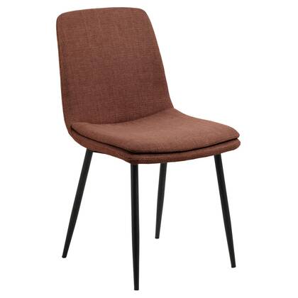 Giga Living - Eetkamerstoel - Terracotta - Stof - Zithoogte 48cm - Becky - Set van 4 Oranje