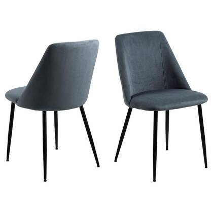 Giga Living - Eetkamerstoel - Grijs - Stof - Zithoogte 48,5cm - Ingel - Set van 4