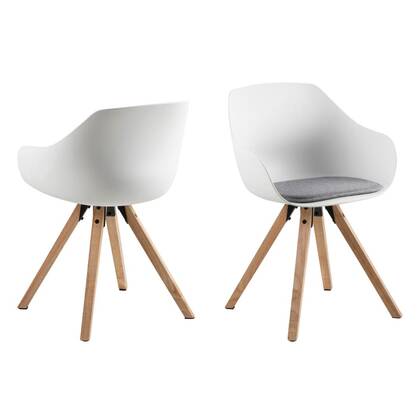 Giga Living - Eetkamerstoel - Licht Stof - Zithoogte 48,5cm - Yorna - Set van 2 Grijs