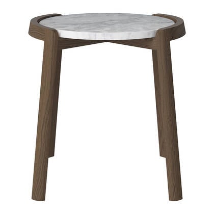 Bolia Mix Salontafel Small - Wit / Marmer - Donker Geolied Eiken Wit, Grijs