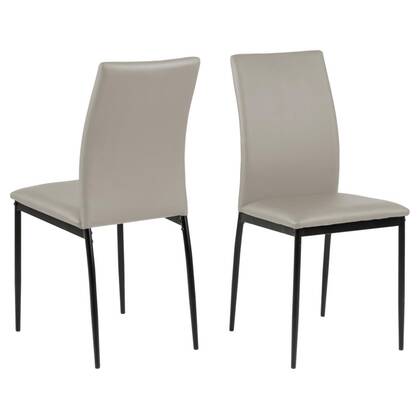 Giga Living - Eetkamerstoel - Taupe - Pu Leer - Zithoogte 48,5cm - Grondal - Set van 4