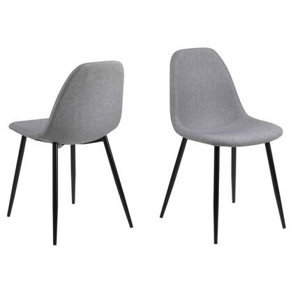 Giga Living - Eetkamerstoel - Licht - Stof - Zithoogte 48,5cm - Willy - Set van 4 Grijs