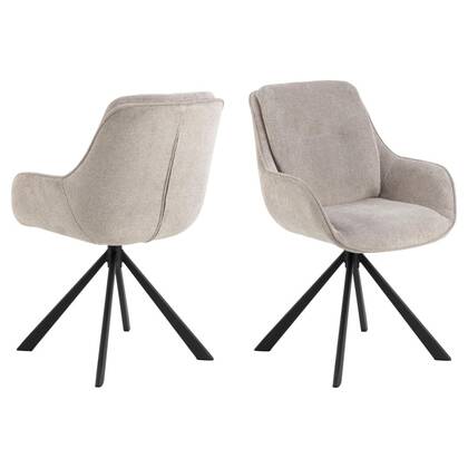 Giga Living - Eetkamerstoel - Zand - Stof - Zithoogte 48cm - Sundre - Set van 2 Taupe