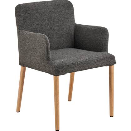 Giga Living - Eetkamerstoel - Antraciet - Stof - Zithoogte 48cm - Zumen - Set van 2 Grijs
