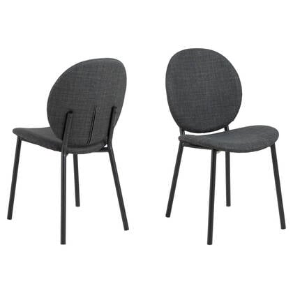Hjem Interiors Evon Antraciet Eetkamerstoel set van 2