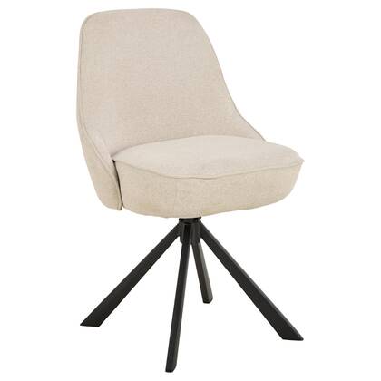 Giga Living - Eetkamerstoel - Beige - Stof - Zithoogte 52cm - Cor - Set van 2